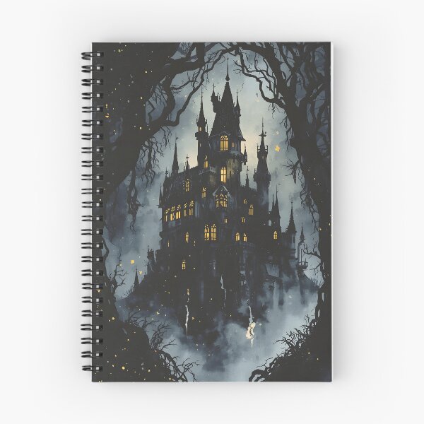 Item preview, Twilight Fantasy Keep Castle Sumi-e Ukiyo-e Watersplash ink Art designed and sold by blacksealstudio.