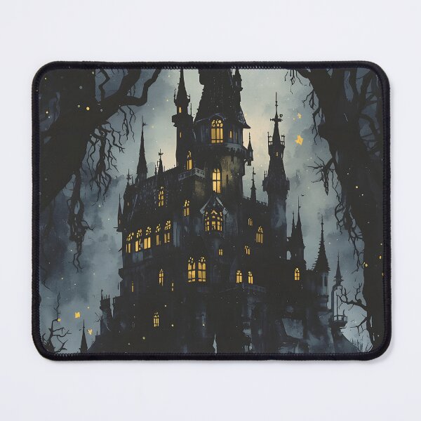 Item preview, Twilight Fantasy Keep Castle Sumi-e Ukiyo-e Watersplash ink Art designed and sold by blacksealstudio.