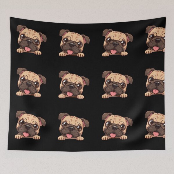 Item preview, Playful French Bulldog – Cute Cartoon Puppy on Black Background designed and sold by PixelVibe782.