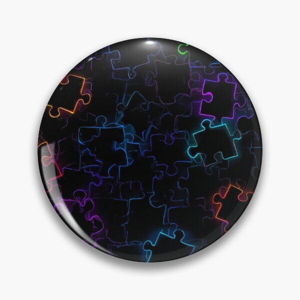 Item preview, Neon Puzzle Glow – Abstract Mystery on Dark Background designed and sold by PixelVibe782.
