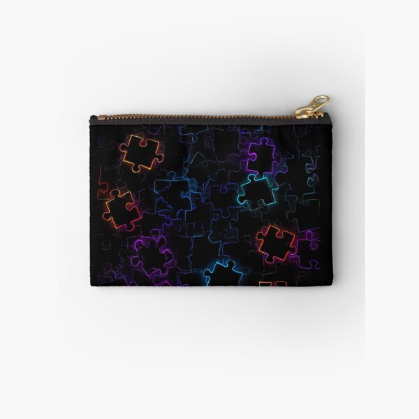 Item preview, Neon Puzzle Glow – Abstract Mystery on Dark Background designed and sold by PixelVibe782.