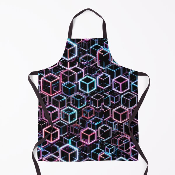 Item preview, Neon Cube Matrix – Futuristic Geometric Depth on Black Background designed and sold by PixelVibe782.