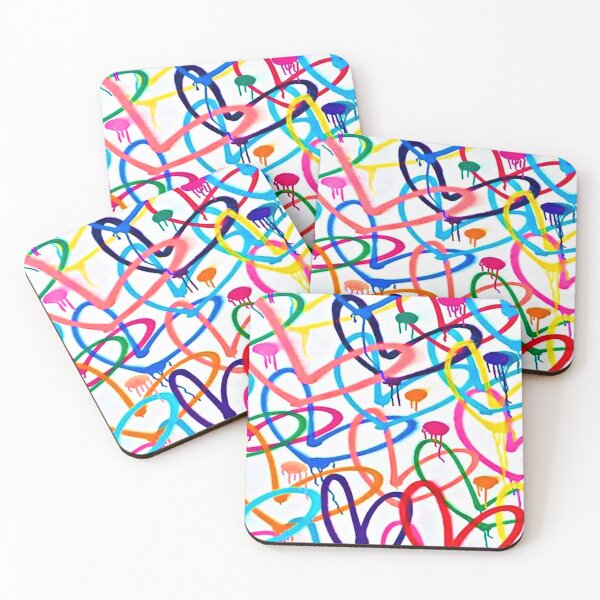 Item preview, Corazones de grafiti (blancos) designed and sold by DigiTora.