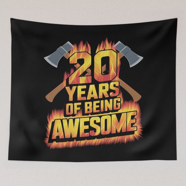 Item preview, 20 YEARS OF BEING AWESOME FIREFIGHTER 20TH BIRTHDAY designed and sold by PowAcademy.