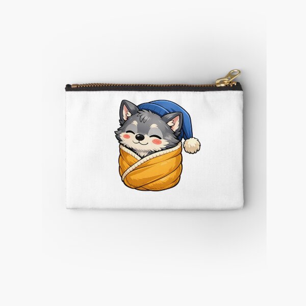 Item preview, Sleeping Chibi Wolf Pup Wrapped in Cozy Blanket mr zgredzio designed and sold by mr-zgredzio.