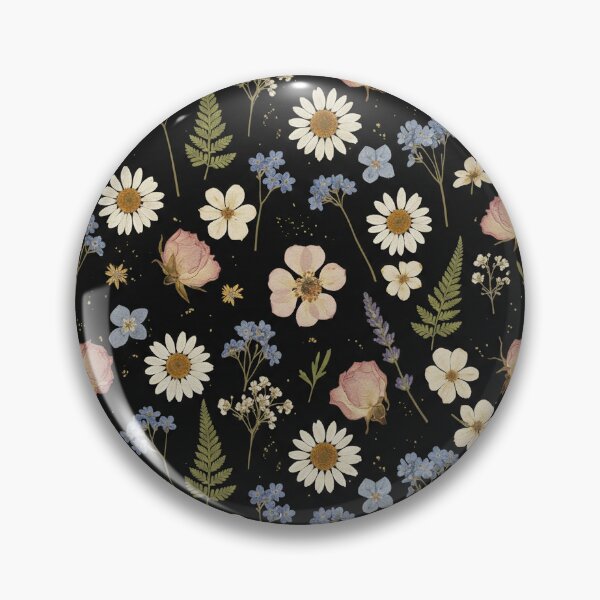 Item preview, Vintage Pressed Wildflowers Pattern on Matte Black designed and sold by SimplyPOP.