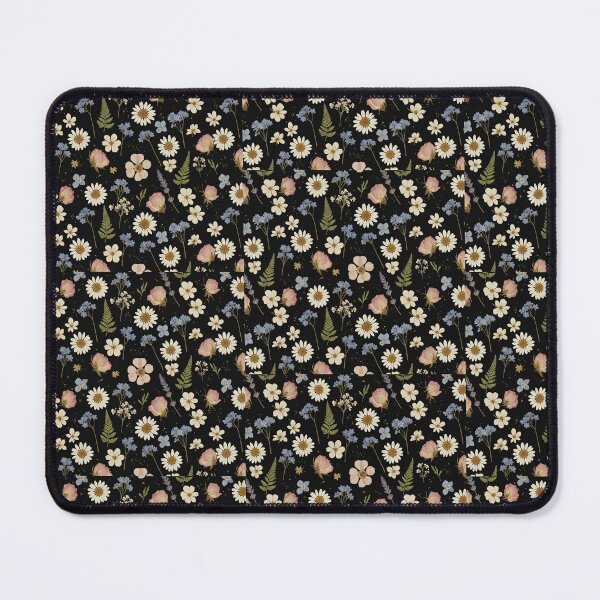 Item preview, Vintage Pressed Wildflowers Pattern on Matte Black designed and sold by SimplyPOP.