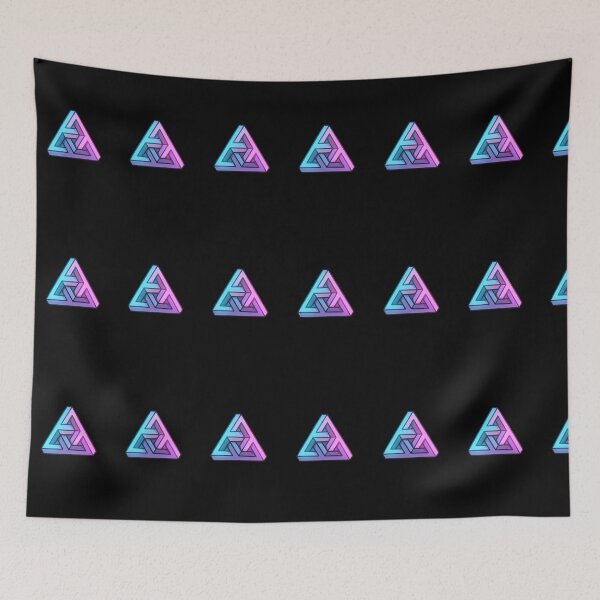 Item preview, Neon Impossible Triangle – Surreal Optical Illusion in Gradient Glow designed and sold by PixelVibe782.