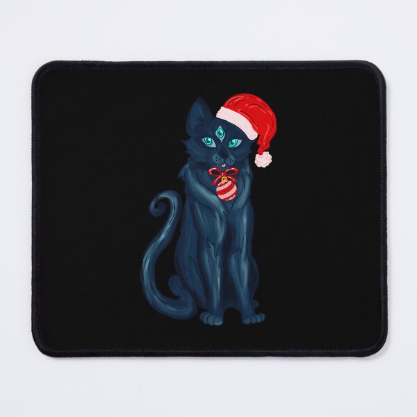 Item preview, Three Eyed Black Cat in Santa Hat Gothmas Kitty designed and sold by pxxfsewmfd48.
