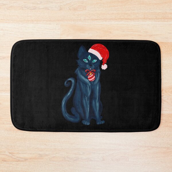 Item preview, Three Eyed Black Cat in Santa Hat Gothmas Kitty designed and sold by pxxfsewmfd48.