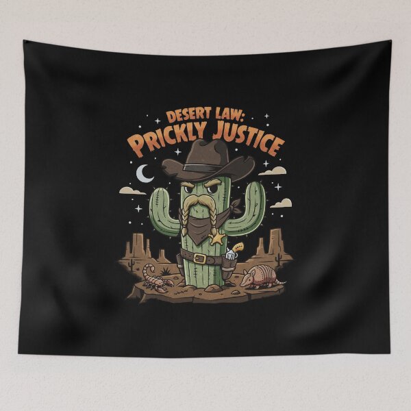 Item preview, Desert Law Prickly Justice Cactus Cowboy Sheriff designed and sold by tollaru.