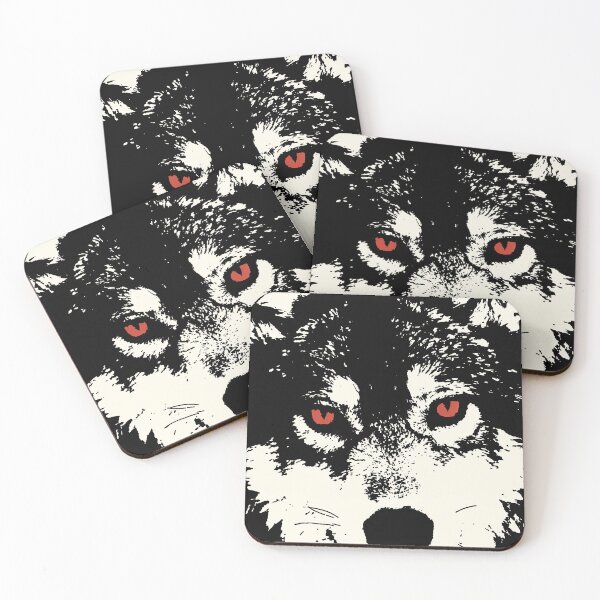 Item preview, Fierce Wolf Portrait - Bold Black & White Stare designed and sold by trajeado14.