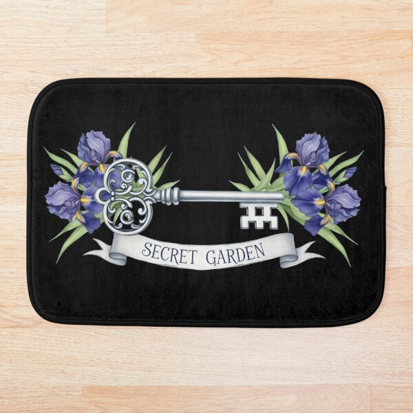 Item preview, Victorian Skeleton Key Art – Secret Garden, Purple Iris Botanical Watercolor Tattoo Style designed and sold by Luminari Creations.