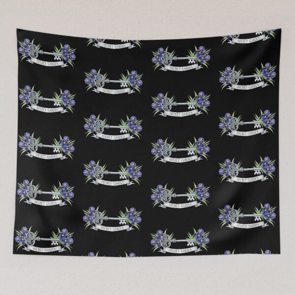 Item preview, Victorian Skeleton Key Art – Secret Garden, Purple Iris Botanical Watercolor Tattoo Style designed and sold by Luminari Creations.
