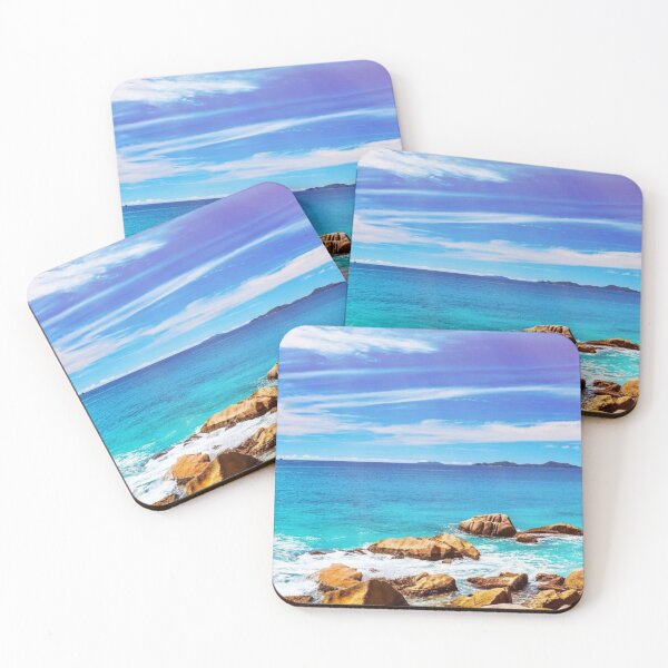 Item preview, Turquoise Sea Rocks Minimal Coastal Wall Art designed and sold by Lazy Planet.