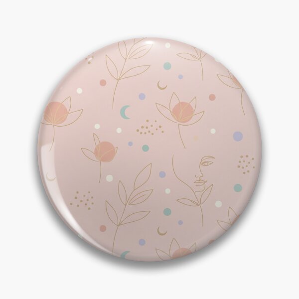 Item preview, Minimalist Pink Boho Line Art - Faces & Botanical Pattern designed and sold by SimplyPOP.