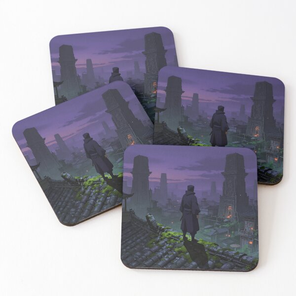 Item preview, Twilight Watcher – Rooftop Over Ancient City designed and sold by VektorVibe.