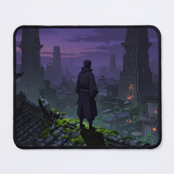 Item preview, Twilight Watcher – Rooftop Over Ancient City designed and sold by VektorVibe.