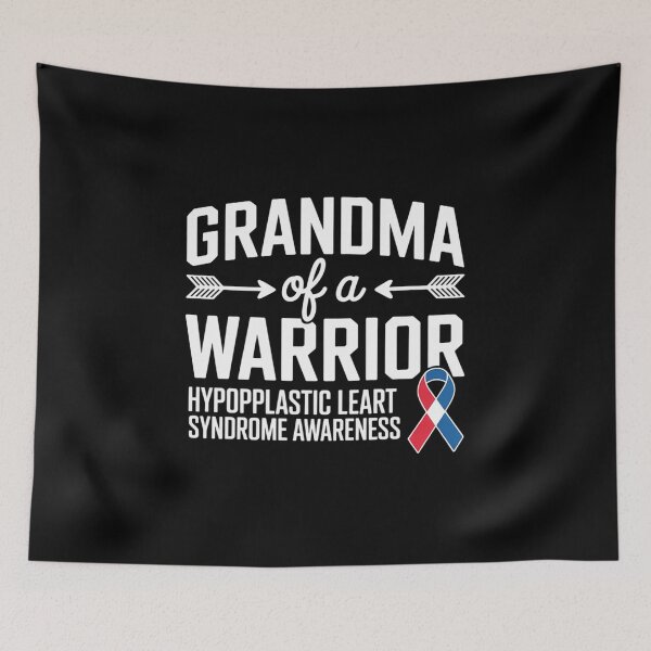 Item preview, Grandma Of A Warrior, Red & Blue Ribbon HLHS Awareness designed and sold by catsdothingz.