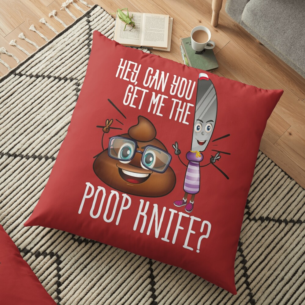 Poopknife Meme Shirt Original Emoji Poop Knife T Shirt Floor Pillow