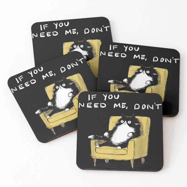 Item preview, If You Need Me Do Not Funny Lazy Cat Chair Art designed and sold by HenikaPonko.