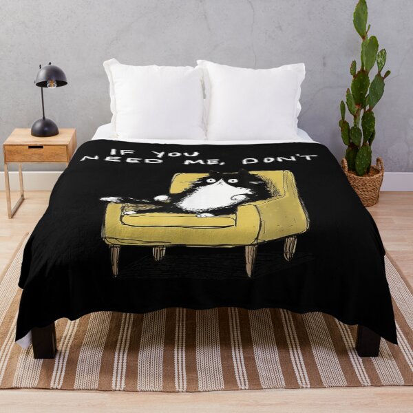 Item preview, If You Need Me Do Not Funny Lazy Cat Chair Art designed and sold by HenikaPonko.