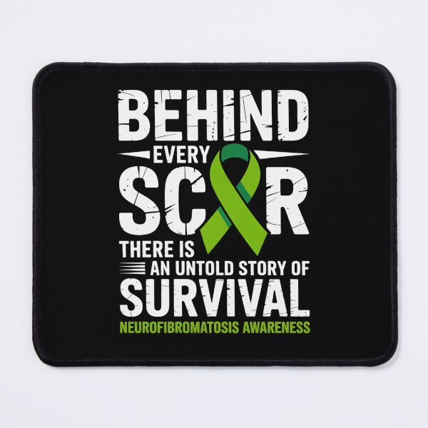 Item preview, Green Ribbon Behind Every Scar Neurofibromatosis Awareness designed and sold by catsdothingz.