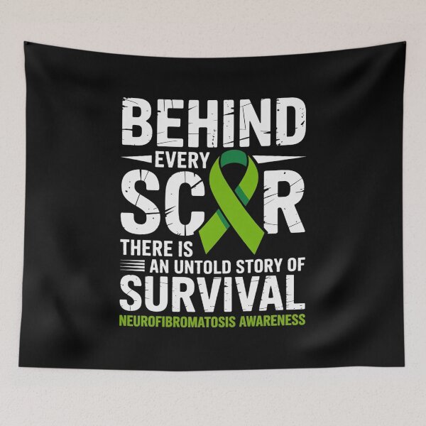 Item preview, Green Ribbon Behind Every Scar Neurofibromatosis Awareness designed and sold by catsdothingz.