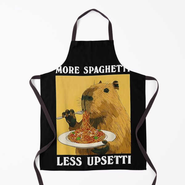 Item preview, More Spaghetti Less Upsetti Funny Otter Food Humor Illustration designed and sold by AnsadoWinu.