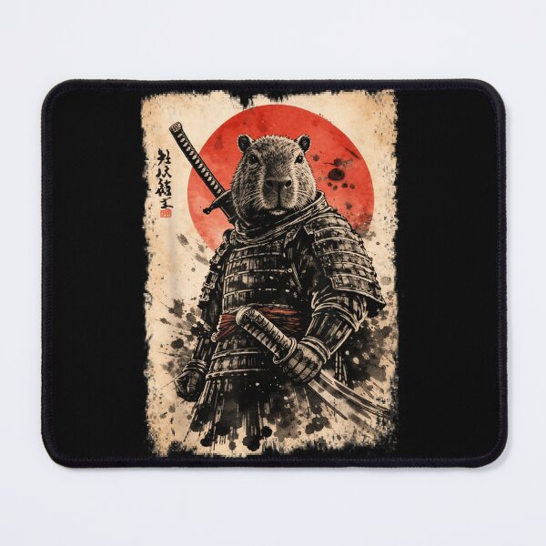 Item preview, Samurai Capybara Warrior Japanese Ink Style Animal Illustration designed and sold by AnsadoWinu.