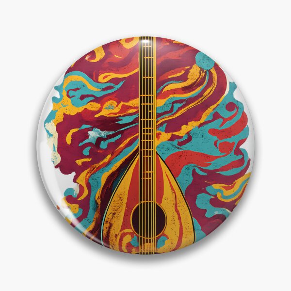 Item preview, Retro Anatolian Rock Saz - Psychedelic Turkish Baglama Art designed and sold by etuvibes.