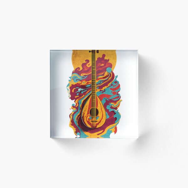 Artikelvorschau, Retro Anatolian Rock Saz - Psychedelic Turkish Baglama Art entworfen und verkauft von etuvibes.