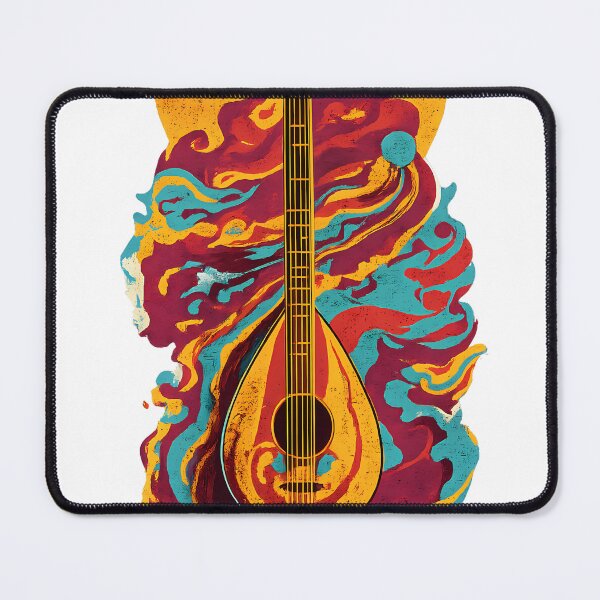 Item preview, Retro Anatolian Rock Saz - Psychedelic Turkish Baglama Art designed and sold by etuvibes.