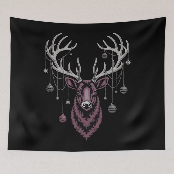 Item preview, Gothmas Reindeer Skull Outline Minimal Dark Holiday designed and sold by pxxfsewmfd48.