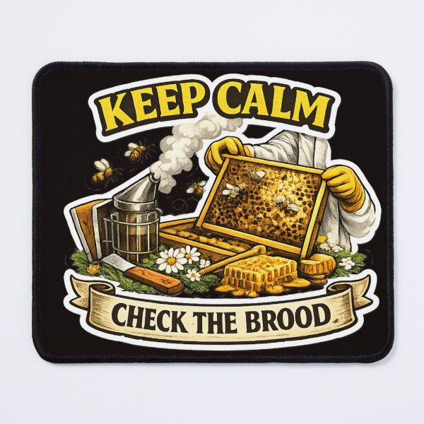 Item preview, Keep Calm, Check the Brood – Beekeeper Humor Design designed and sold by Tadeusz1.