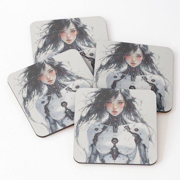 Item preview, Japanese Nihonga Style Cyberpunk Female Cyborg designed and sold by Lycanstyle.