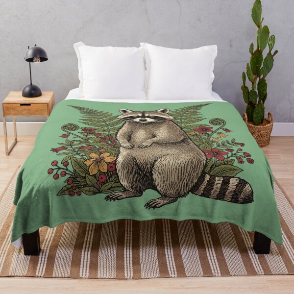 Item preview, Vintage Raccoon and Forest Blooms designed and sold by BirdsnStuff.