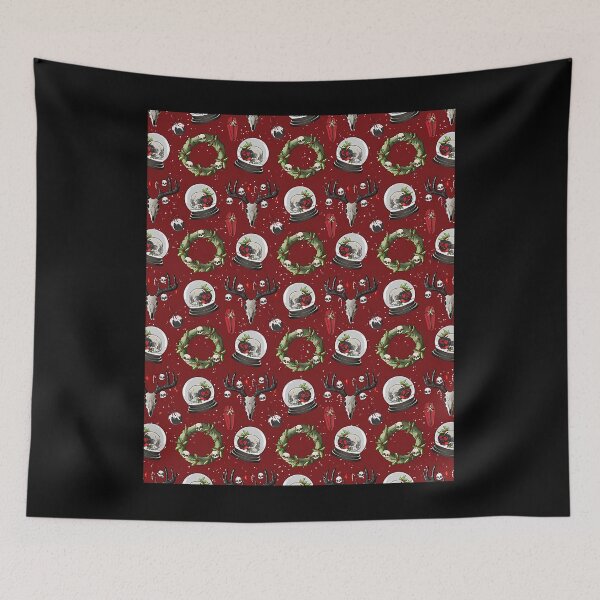 Item preview, Creepmas Skull Pattern Spooky Christmas Surface Design designed and sold by mnorseck38.