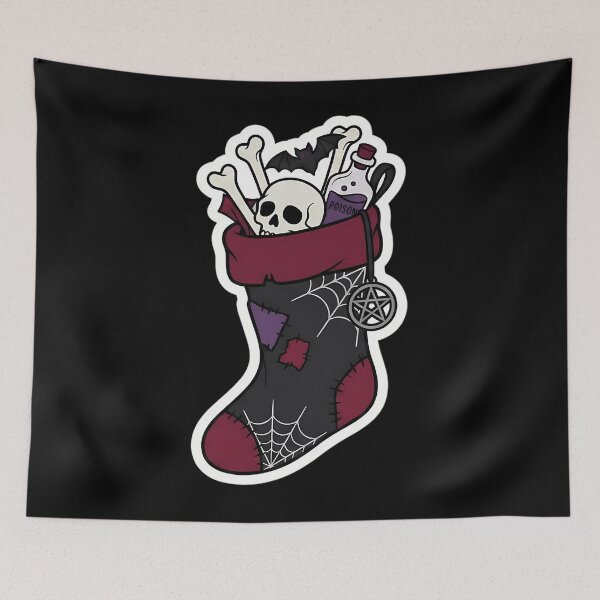 Item preview, Gothmas Creepy Christmas Stocking Bones and Skull designed and sold by mnorseck38.