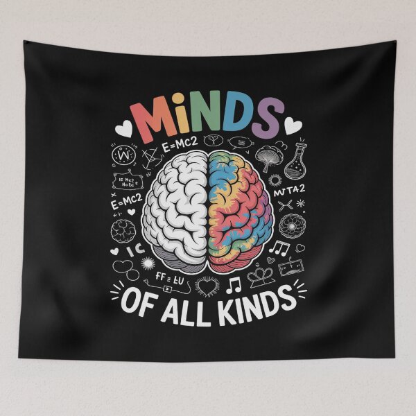 Item preview, Minds of All Kinds Neurodiversity Autism Awareness ADHD ASD designed and sold by catsdothingz.