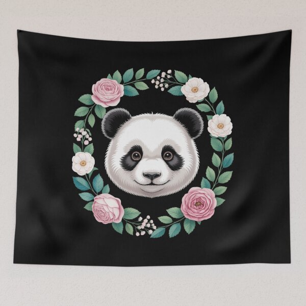 Item preview, Panda Bear Flowers Floral Girls Kids Cute Panda Lover designed and sold by EllenJast.