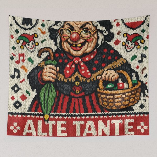 Item preview, Basel Carnival Old Aunt Knitting Pattern Tradition Design designed and sold by Mauswohn.