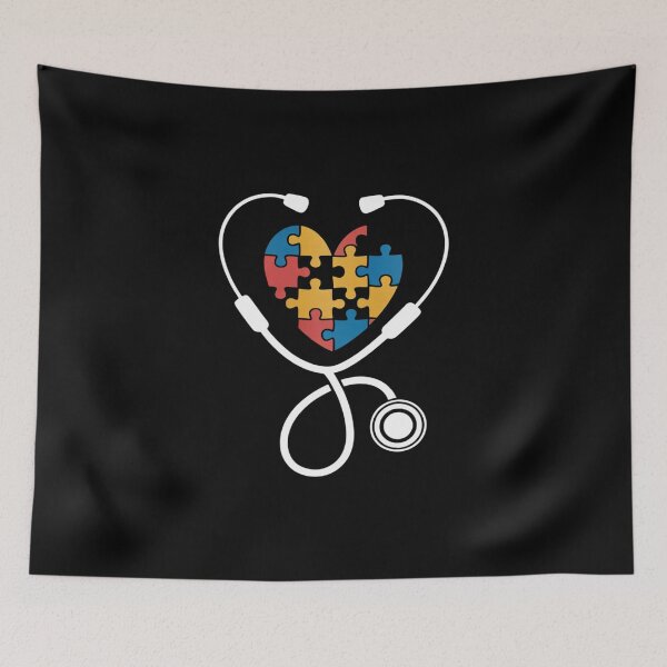 Item preview, Nurse Autism Puzzle Stethoscope Heart designed and sold by catsdothingz.