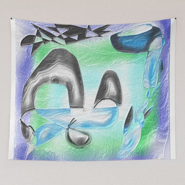 Item preview, tri color embossed leather colorful abstract design designed and sold by SmashingDeals.