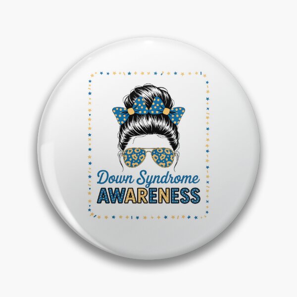 Item preview, Messy Bun Girl Yellow Blue Bow Ties Sunglasses Down Syndrome designed and sold by catsdothingz.