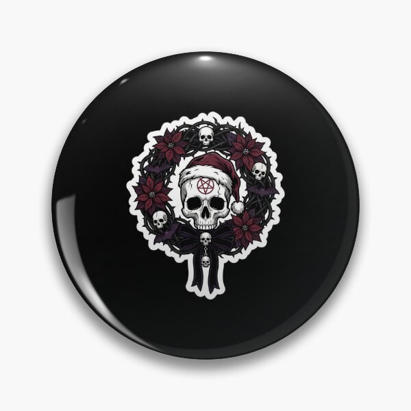 Item preview, Gothmas Skull Wreath With Santa Hat Creepy Christmas designed and sold by mnorseck38.