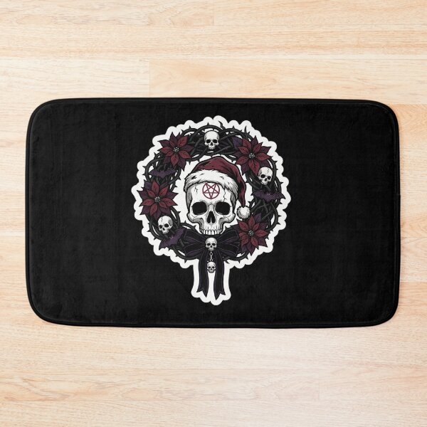 Item preview, Gothmas Skull Wreath With Santa Hat Creepy Christmas designed and sold by mnorseck38.