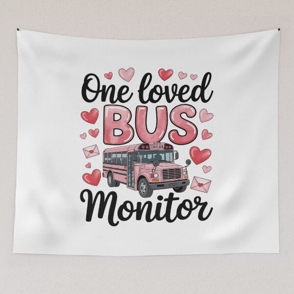 Item preview, One Loved Bus Monitor School Bus Valentines Day Kid Gifts designed and sold by catsdothingz.