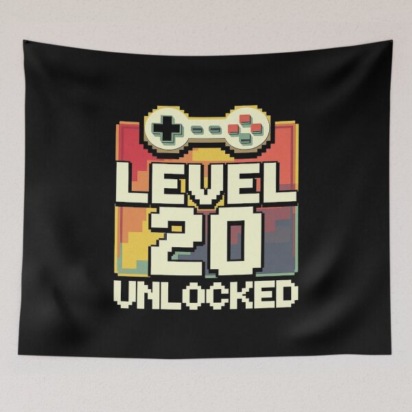 Item preview, 20th Birthday For Men Level 20 Unlocked Gamer 20 Year Old 1 designed and sold by MythWoot.