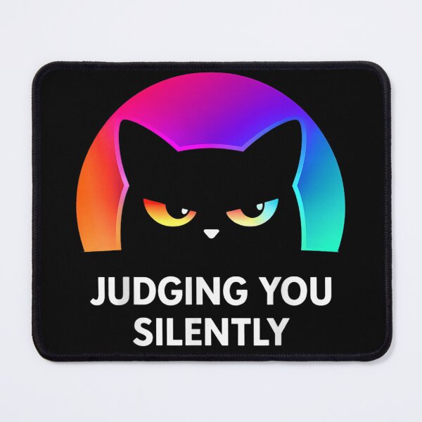 Item preview, Judging You Silently Funny Cat Minimalist Rainbow Design designed and sold by DunciOcukino.